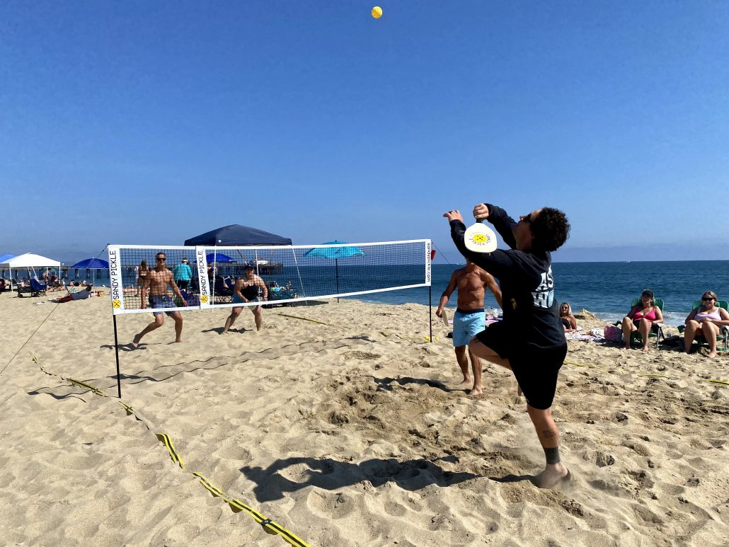 Sandy Pickle Pickleball being played at the beach
