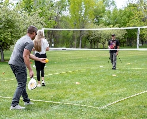 play pickleball on grass